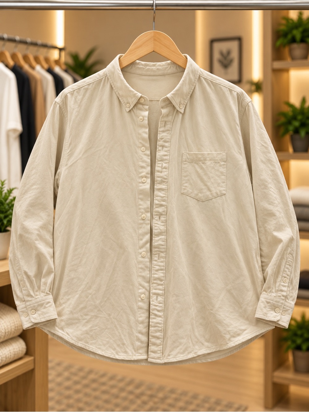 Kenneth Cole Cream Button-Down Shirt